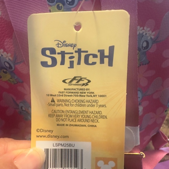 Stitch Mini Pink Floral Kids Backpack - Picture 3 of 4